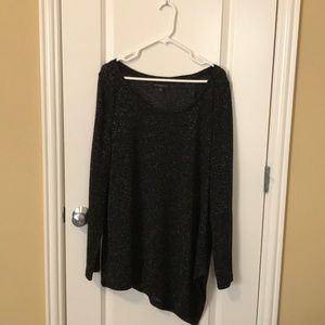 Black sparkly assymetric sweater